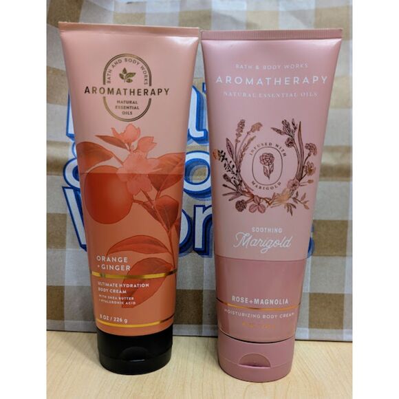 Bath & Body Works Aromatherapy Orange Ginger + Soothing Marigold Body Creams Set - Picture 1 of 4